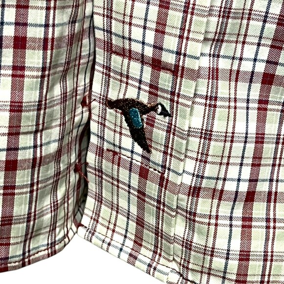 GENTEAL Mens Button Down Shirt Large Performance Sport Plaid Outdoor Stretch - Picture 6 of 6